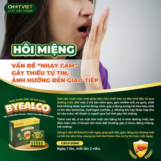 ByeAlco - tri hôi miệng vì gan yếu