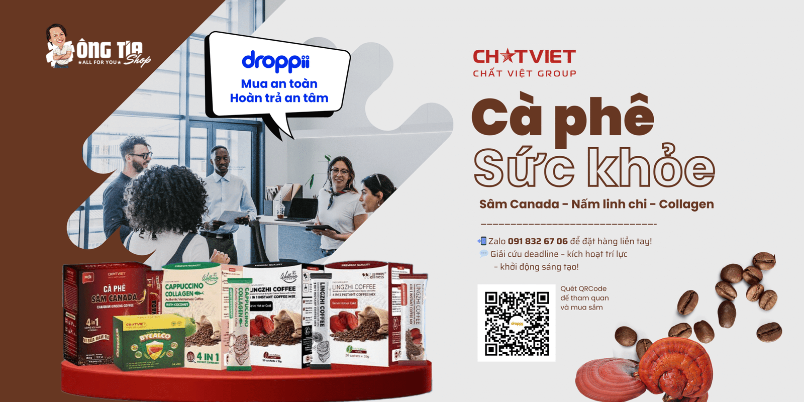 Cà phê linh chi - tinh tao tuc thi (1)