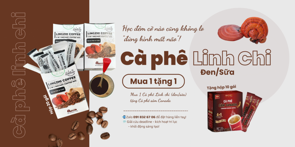 Cà phê linh chi - tinh tao tuc thi