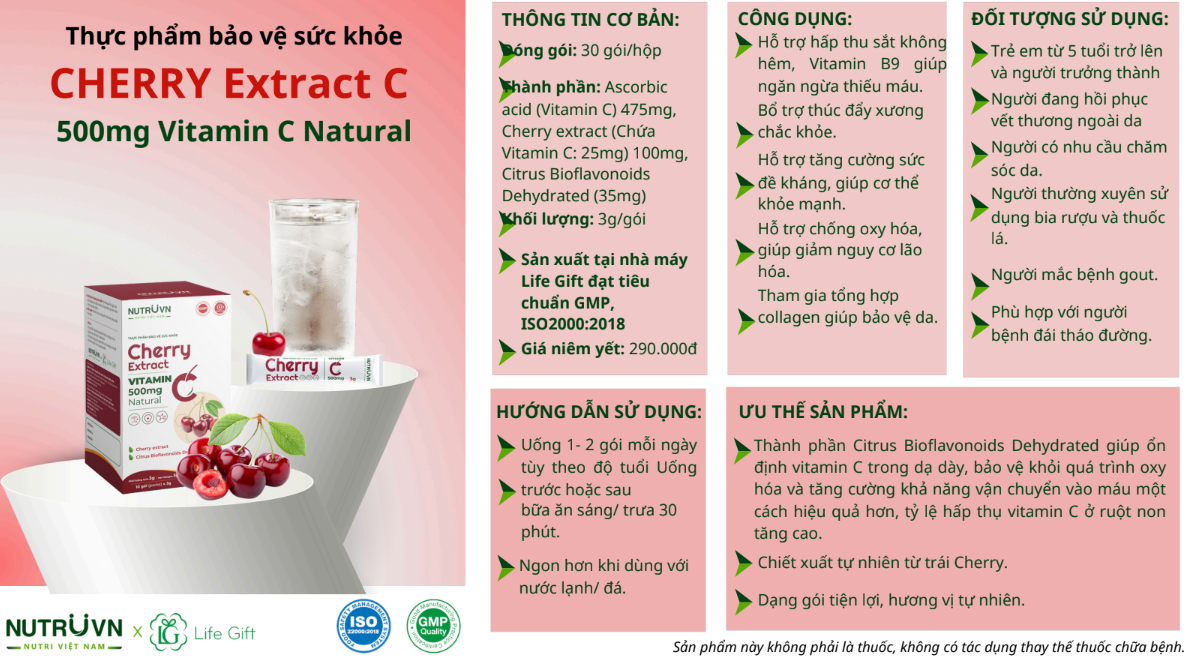 CherryC 500mg - thông tin chi tiết